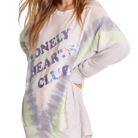 Wildfox Lonely Hearts Club Aurora Tie Dye Roadtrip Sweatshirt Women Small NWT - Picture 3 of 15
